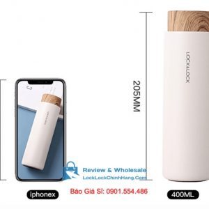 Bình Giữ Nhiệt LockLock 400ml LHC4227 Flat Nắp Gỗ 0003