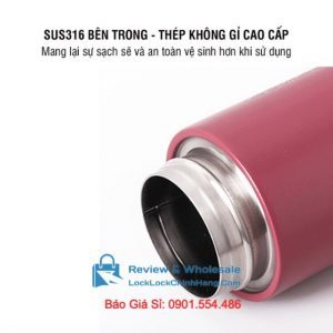 Bình Giữ Nhiệt LockLock 400ml LHC4227 Flat Nắp Gỗ 0004