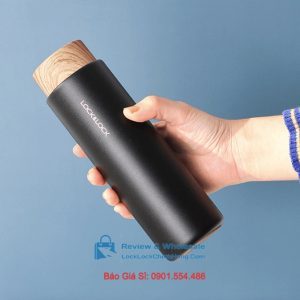 Bình Giữ Nhiệt LockLock 400ml LHC4227 Flat Nắp Gỗ 0010
