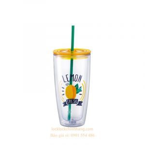 Ly Nhựa Lock&Lock 750ml HAP507YEL Có Ống Hút 1