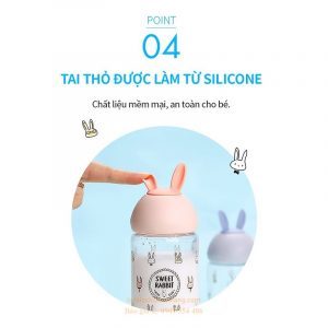 Bình Nước Lock&Lock 380ML Bottle Hình Tai Thỏ ABF652 6 Bình Nước Lock&Lock 380ML Bottle Hình Tai Thỏ ABF652 6