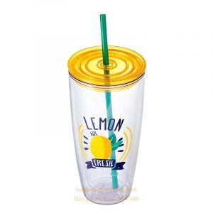 Ly Nhựa Lock&Lock 750ml HAP507YEL Có Ống Hút 2