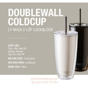 Ly Nhựa Lock&Lock 750ml 2 Lớp Kèm Ống Hút HAP507 2