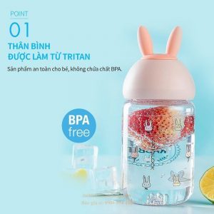Bình Nước Lock&Lock 380ML Bottle Hình Tai Thỏ ABF652 4 Bình Nước Lock&Lock 380ML Bottle Hình Tai Thỏ ABF652 10