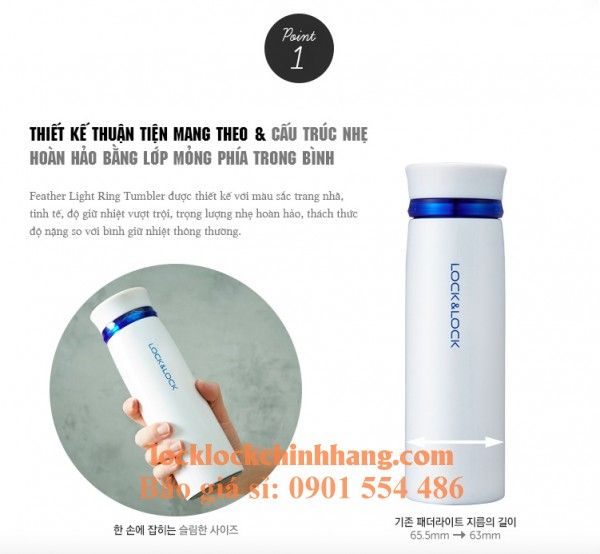 Bình Giữ Nhiệt Lock&Lock 450ml Feather Light LHC4131 2