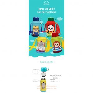 Bình Giữ Nhiệt Lock&Lock 550ml Cartoon Kids Vacuum Bottle LHC1435 3 Bình Giữ Nhiệt Lock&Lock 550ml Cartoon Kids Vacuum Bottle LHC1435 1