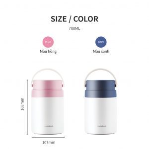 Bộ hộp cơm giữ nhiệt đựng thức ăn kèm muỗng Lock&Lock Handle Food Jar 700ml - LHC8042 (2 màu) 2 03521bfd9d6e81343f58a66124dc7366
