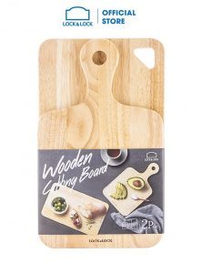 Bộ 2 Thớt Gỗ Cây Cao Su Lock&Lock LWC001S2