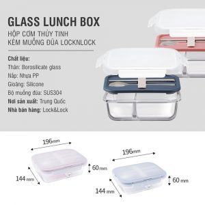 Hộp cơm thủy tinh Lock&Lock kèm muỗng đũa 930ml LLG991CL (2 màu) 2 a8049b22cae82e741a6554969718d42f