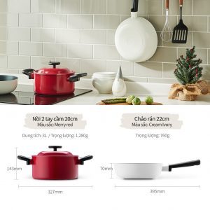 Bộ nồi chảo sâu lòng 2 món Decore IH Christmas Edition Lock&Lock - LDE1202IHS01 2 c998e650015dfee3a3a5114a918643fb
