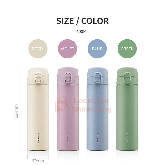 Bình Giữ Nhiệt Lock&Lock 400ml – LHC3270 Slim Fit Onetouch 12 Bình Giữ Nhiệt Lock&Lock 400ml – LHC3270 Slim Fit Onetouch 11