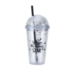 HAP506SLV – Ly nhựa có ống hút Lock&Lock, 530ml – Màu Silver