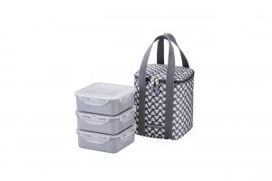 HPL823CD-HCM – Bộ túi hộp cơm Lock&Lock 3P (HPL823*2, HPL823C*1, Lunch Bag*1) – Màu xám đậm