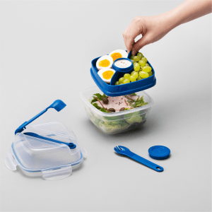 HSM8440TLBLU Hop com LocknLock Togo Saladbox 950ML Mau xanh 5