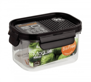 LBF402 – Hộp bảo quản thực phẩm hình chữ nhật Lock&Lock Bisfree Modular 450ML – Màu nâu