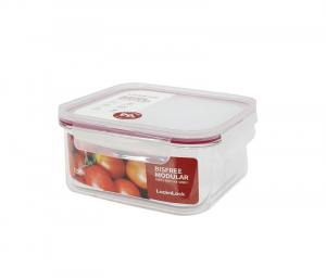 LBF452RED-Hộp bảo quản thực phẩm nhựa Bisfree Modular-LOCK&LOCK-1.0L-trong suốt-Silicone màu đỏ
