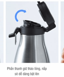 LHC4145SLV Binh giu nhiet bang thep khong gi Lock Lock Cylinder Bottle 430ml Mau bac 2