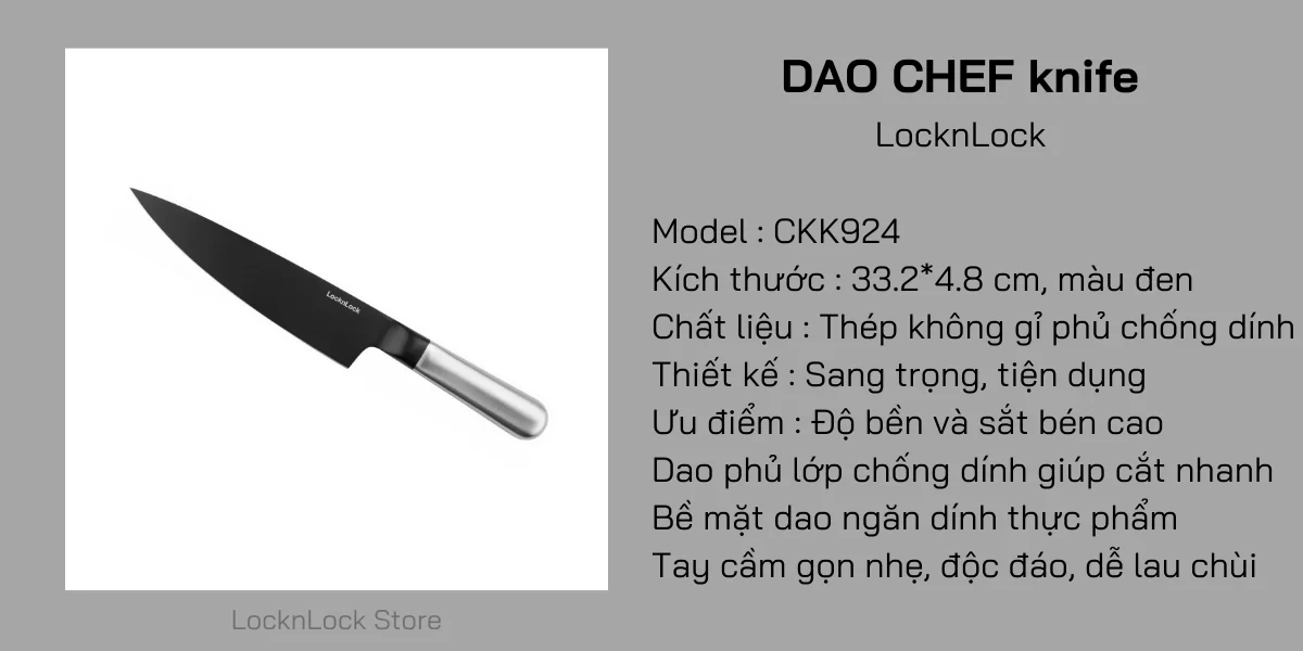 CKK924 – DAO CHEF knife LocknLock – Màu đen 1 img1 CKK924