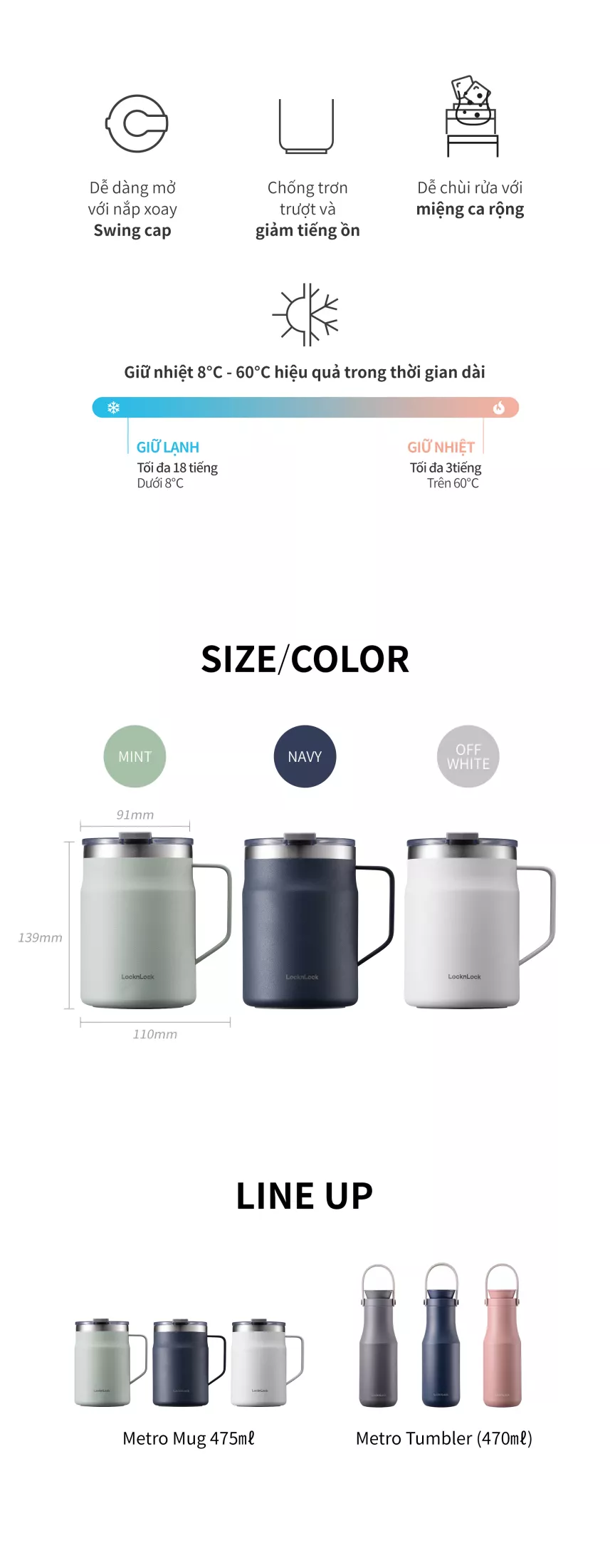 LHC4219MIT – Ca nước giữ nhiệt LocknLock Metro Mug 475ml – Màu xanh bạc hà 3 img2