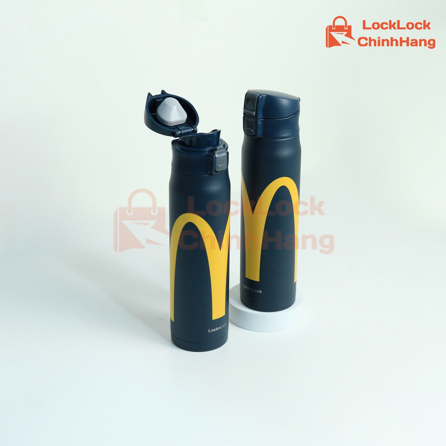 In logo MC Donald's lên bình nước giữ nhiệt LocknLock